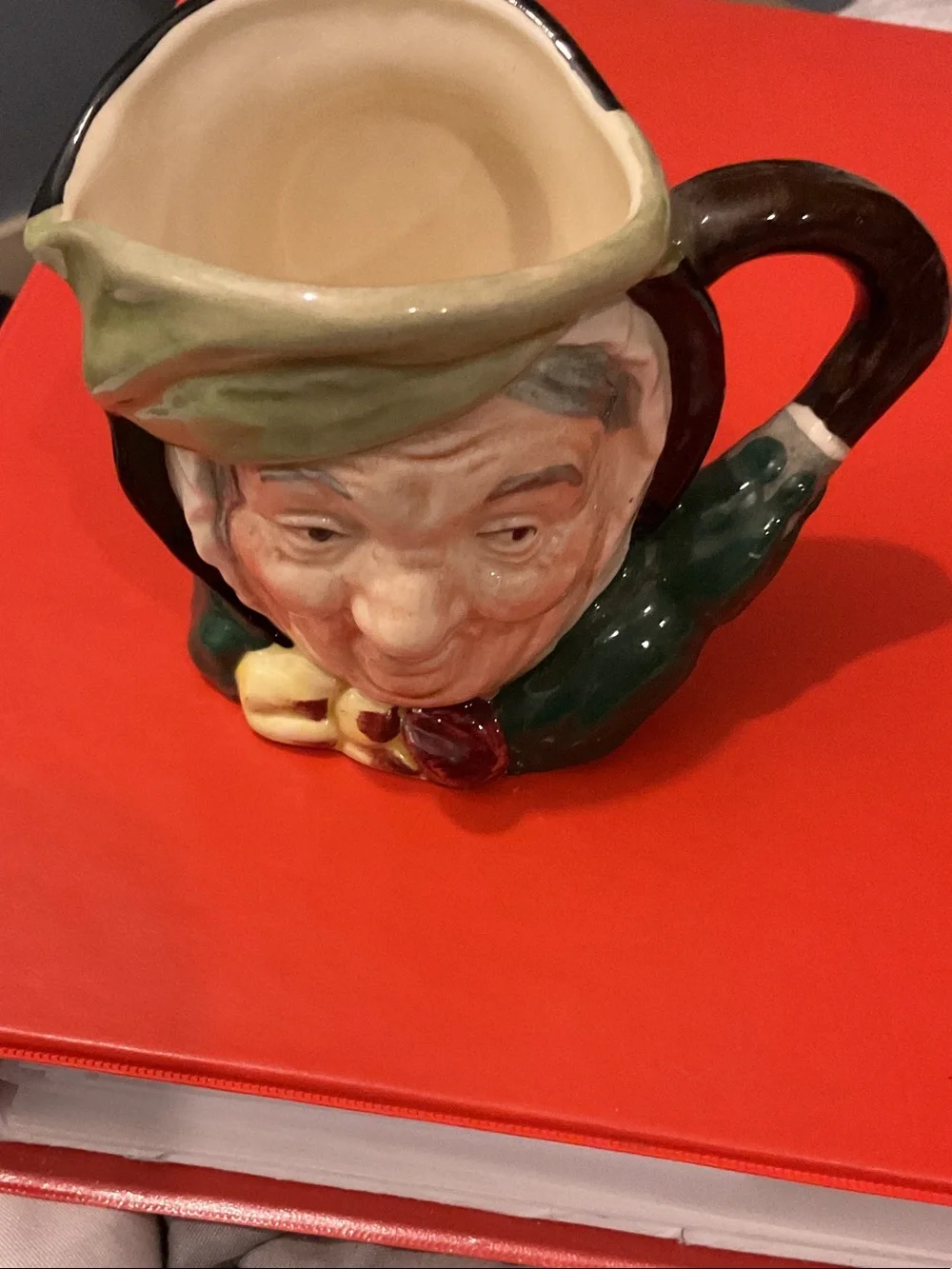 Royal Doulton Toby Character Pitcher in Green, Cream, Brown